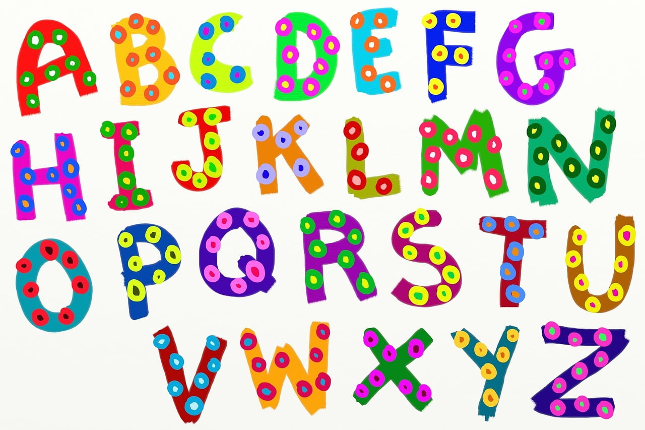 kolorowe litery - alfabet